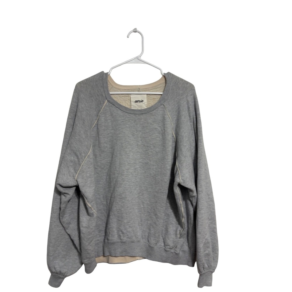 Aerie Sweatshirt Oversized Raglan Gray Double Layer Quilted XL